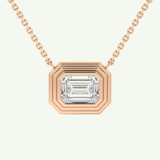 Elegant 1.5 CT Emerald Lab-Grown Diamond Solitaire & Bezel Necklace 7