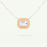 0.5-2 CT Emerald Lab-Grown Diamond Solitaire & Bezel Necklace