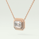 Elegant 1.5 CT Emerald Lab-Grown Diamond Solitaire & Bezel Necklace 8