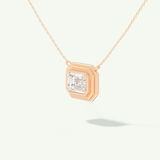 0.5-2 CT Emerald Lab-Grown Diamond Solitaire & Bezel Necklace