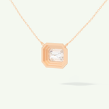 0.5-2 CT Emerald Lab-Grown Diamond Solitaire & Bezel Necklace