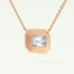 Elegant 1.5 CT Emerald Lab-Grown Diamond Solitaire & Bezel Necklace 12
