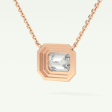Elegant 1.5 CT Emerald Lab-Grown Diamond Solitaire & Bezel Necklace 12