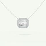 0.5-2 CT Emerald Lab-Grown Diamond Solitaire & Bezel Necklace