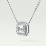 Elegant 1.5 CT Emerald Lab-Grown Diamond Solitaire & Bezel Necklace 14
