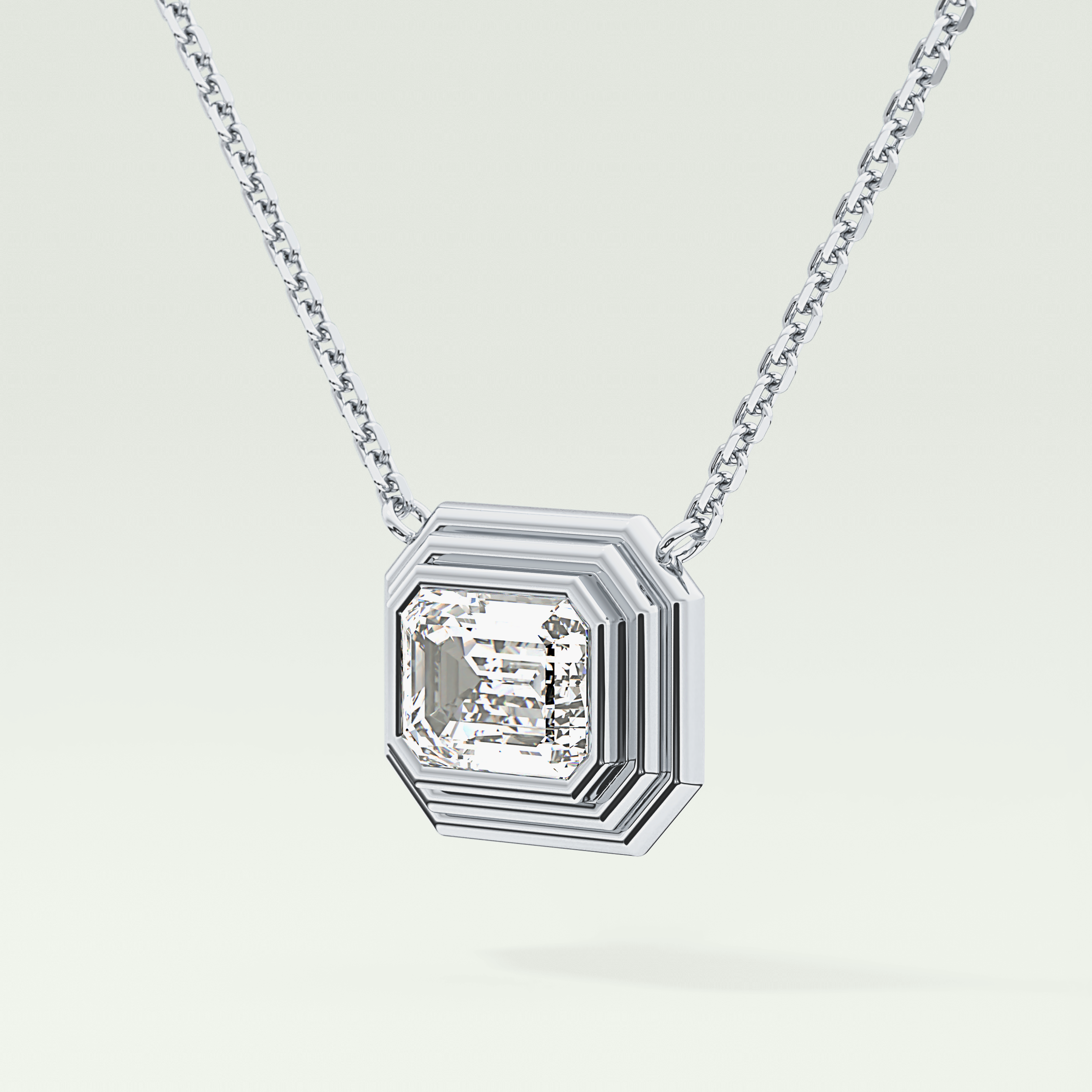 Elegant 1.5 CT Emerald Lab-Grown Diamond Solitaire & Bezel Necklace 14
