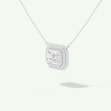 0.5-2 CT Emerald Lab-Grown Diamond Solitaire & Bezel Necklace