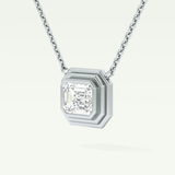Elegant 1.5 CT Emerald Lab-Grown Diamond Solitaire & Bezel Necklace 15
