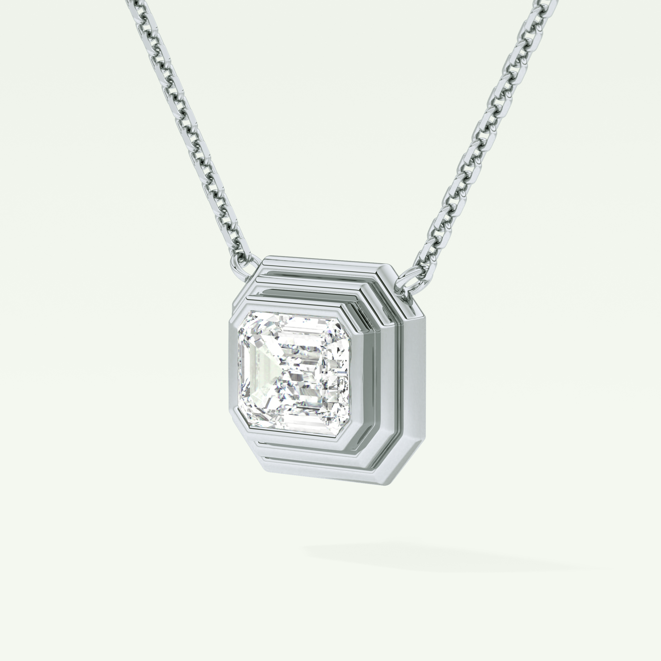 Elegant 1.5 CT Emerald Lab-Grown Diamond Solitaire & Bezel Necklace 15