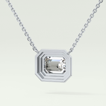 Elegant 1.5 CT Emerald Lab-Grown Diamond Solitaire & Bezel Necklace 16