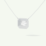 0.5-2 CT Emerald Lab-Grown Diamond Solitaire & Bezel Necklace