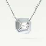 Elegant 1.5 CT Emerald Lab-Grown Diamond Solitaire & Bezel Necklace 18