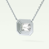 Elegant 1.5 CT Emerald Lab-Grown Diamond Solitaire & Bezel Necklace 18