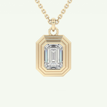 Elegant 1.5 CT Emerald Lab-Grown Diamond Solitaire & Bezel Necklace 1