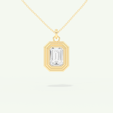 0.5-2 CT Emerald Lab-Grown Diamond Solitaire & Bezel Necklace