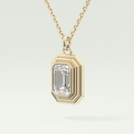 Elegant 1.5 CT Emerald Lab-Grown Diamond Solitaire & Bezel Necklace 2