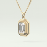 Elegant 1.5 CT Emerald Lab-Grown Diamond Solitaire & Bezel Necklace 2