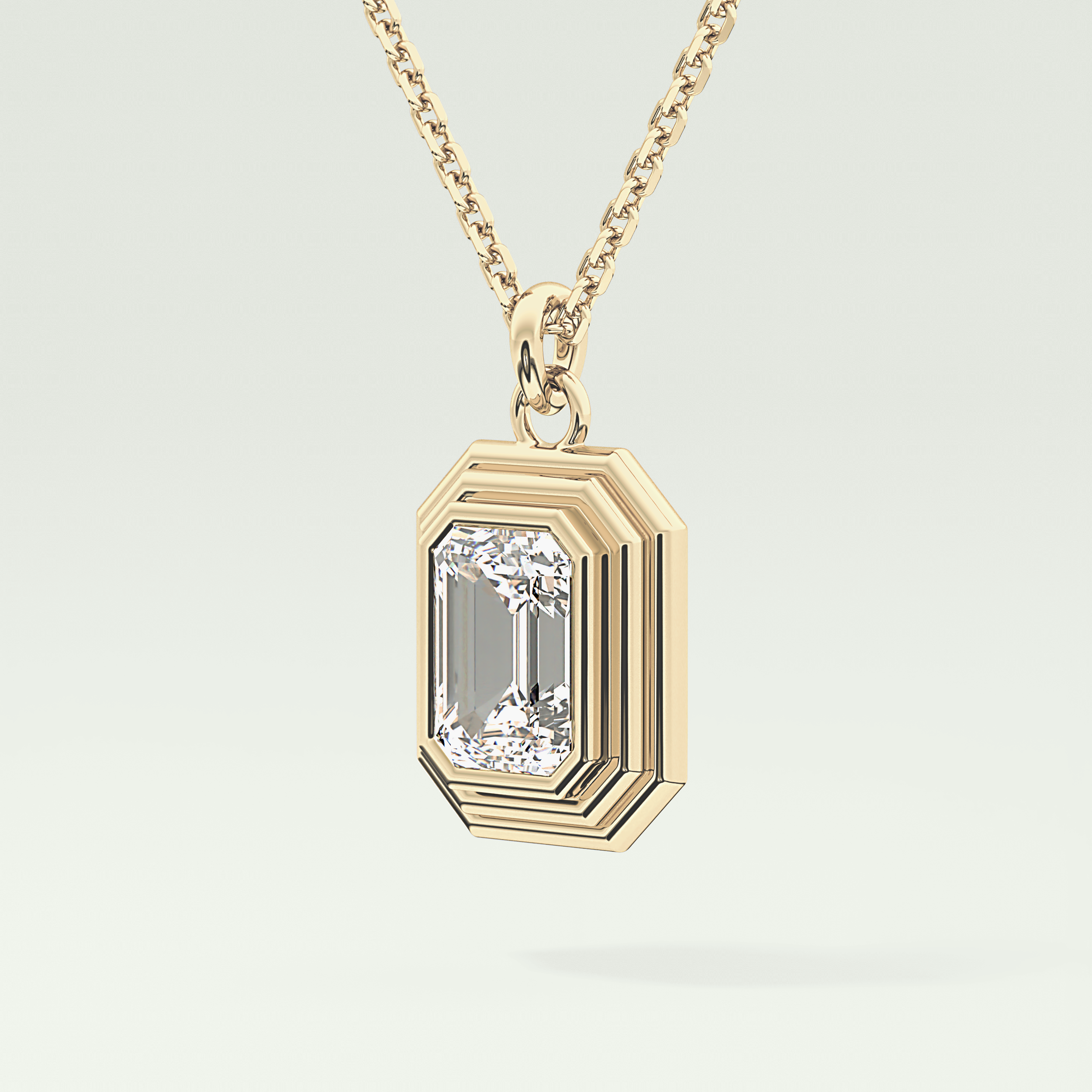 Elegant 1.5 CT Emerald Lab-Grown Diamond Solitaire & Bezel Necklace 2
