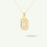 0.5-2 CT Emerald Lab-Grown Diamond Solitaire & Bezel Necklace