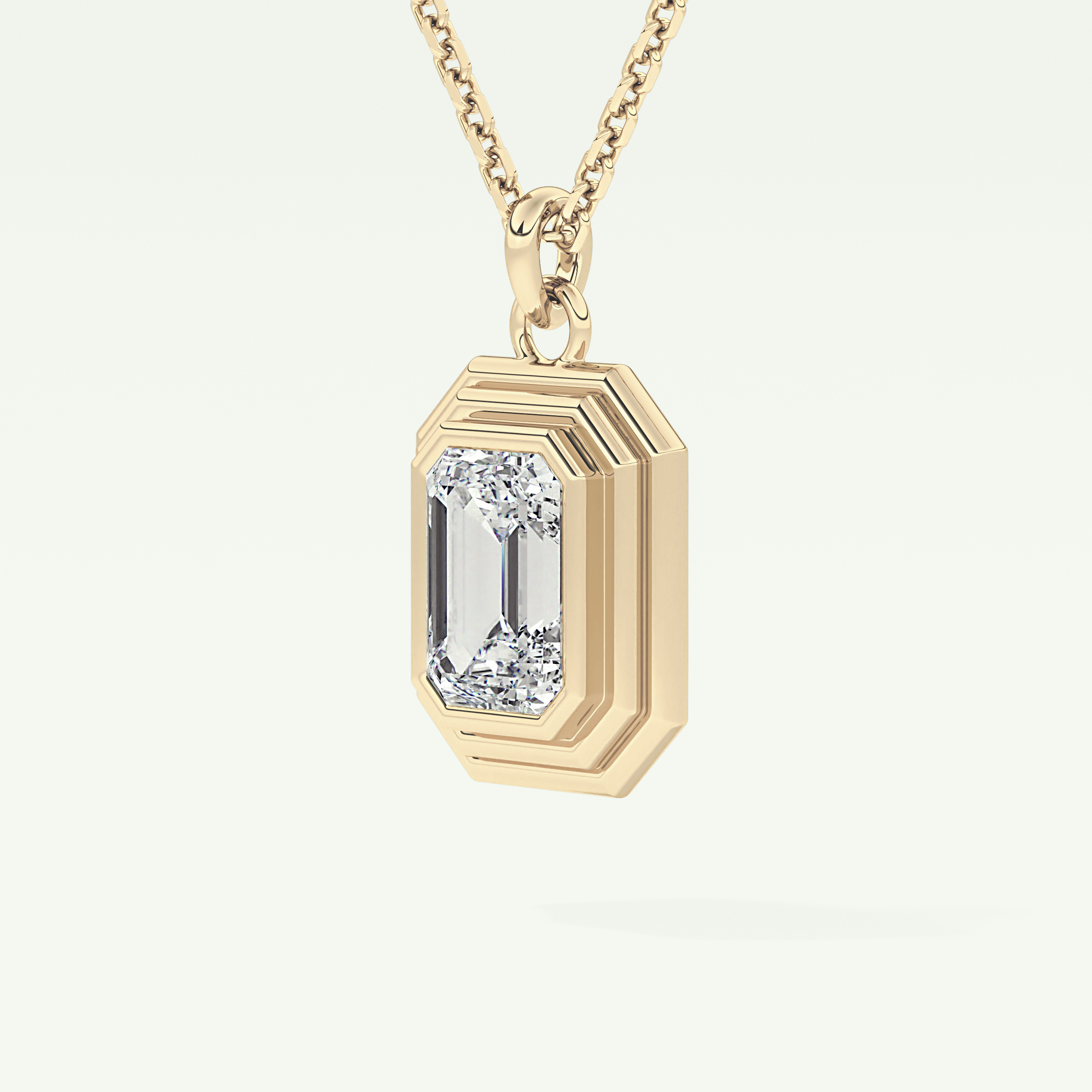 Elegant 1.5 CT Emerald Lab-Grown Diamond Solitaire & Bezel Necklace 3