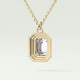Elegant 1.5 CT Emerald Lab-Grown Diamond Solitaire & Bezel Necklace 4