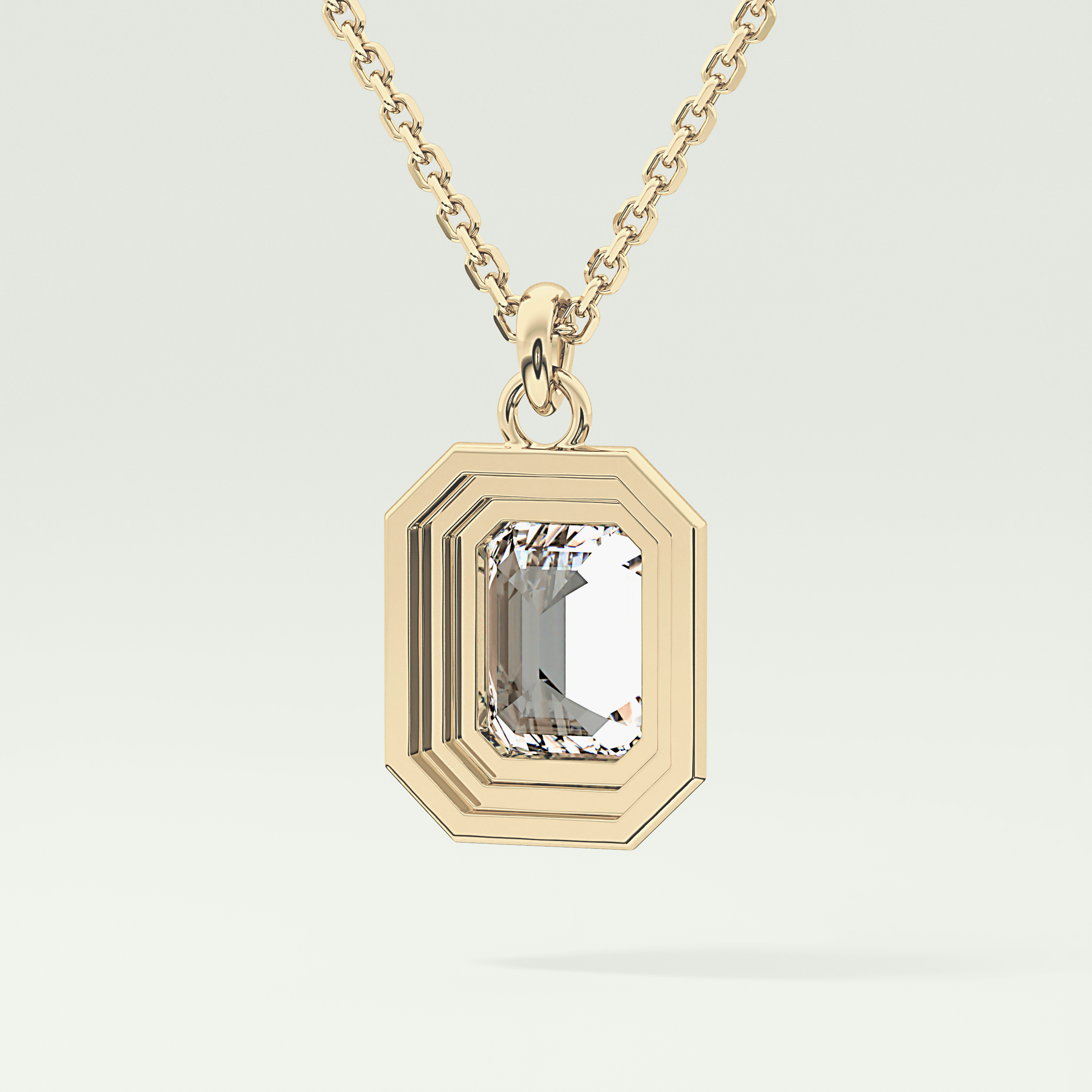 Elegant 1.5 CT Emerald Lab-Grown Diamond Solitaire & Bezel Necklace 4