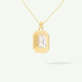 0.5-2 CT Emerald Lab-Grown Diamond Solitaire & Bezel Necklace