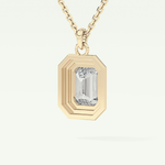 Elegant 1.5 CT Emerald Lab-Grown Diamond Solitaire & Bezel Necklace 6
