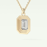 Elegant 1.5 CT Emerald Lab-Grown Diamond Solitaire & Bezel Necklace 6