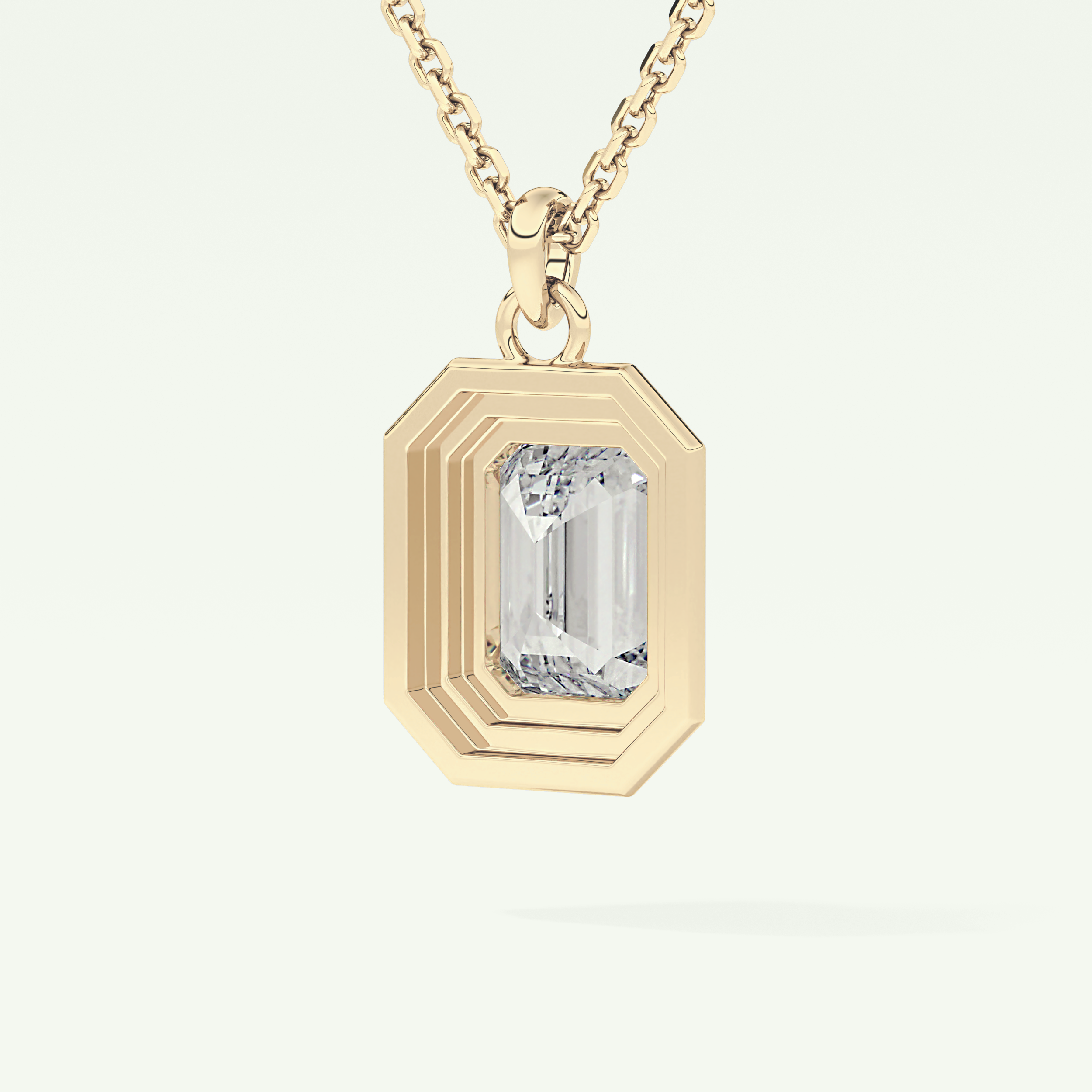 Elegant 1.5 CT Emerald Lab-Grown Diamond Solitaire & Bezel Necklace 6