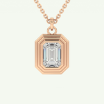 Elegant 1.5 CT Emerald Lab-Grown Diamond Solitaire & Bezel Necklace 7