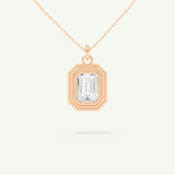 0.5-2 CT Emerald Lab-Grown Diamond Solitaire & Bezel Necklace