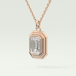 Elegant 1.5 CT Emerald Lab-Grown Diamond Solitaire & Bezel Necklace 8