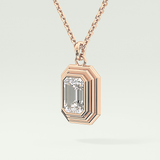 Elegant 1.5 CT Emerald Lab-Grown Diamond Solitaire & Bezel Necklace 8
