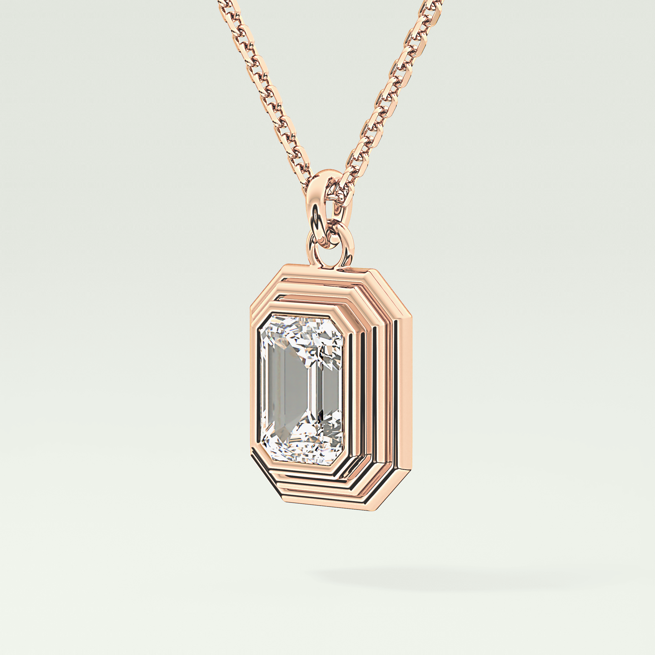 Elegant 1.5 CT Emerald Lab-Grown Diamond Solitaire & Bezel Necklace 8