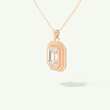 0.5-2 CT Emerald Lab-Grown Diamond Solitaire & Bezel Necklace