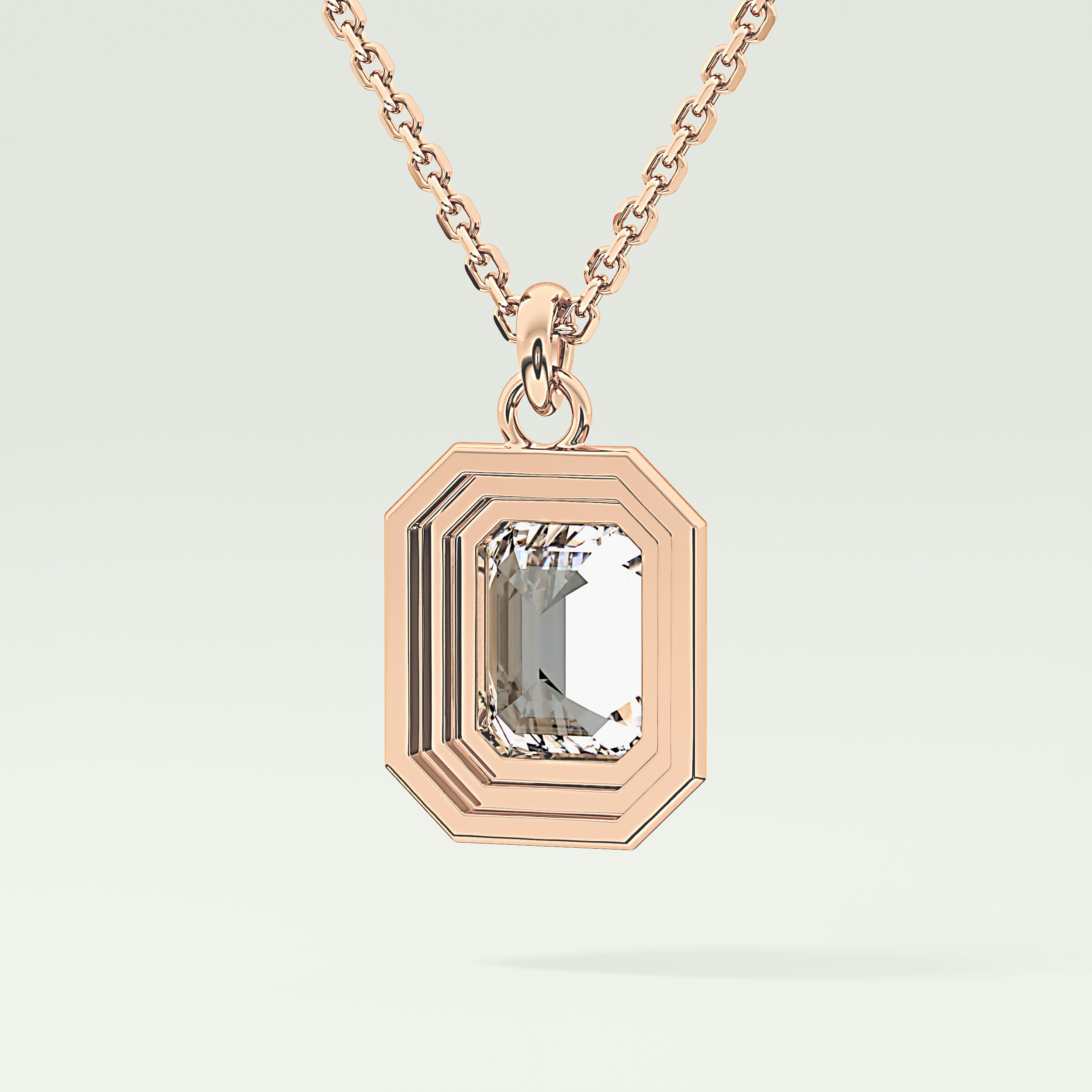 Elegant 1.5 CT Emerald Lab-Grown Diamond Solitaire & Bezel Necklace 10