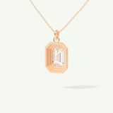 0.5-2 CT Emerald Lab-Grown Diamond Solitaire & Bezel Necklace