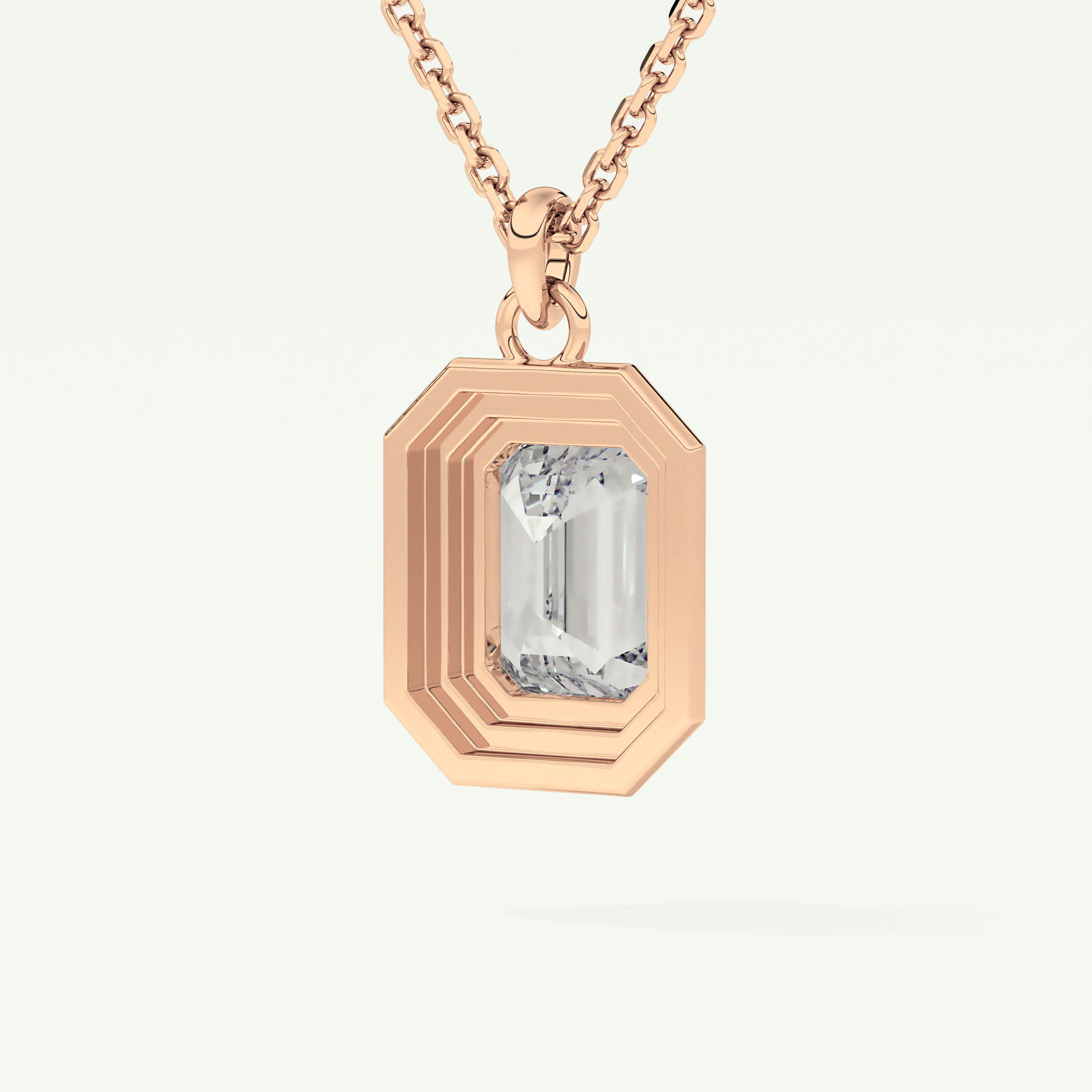 Elegant 1.5 CT Emerald Lab-Grown Diamond Solitaire & Bezel Necklace 12