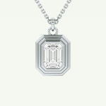 Elegant 1.5 CT Emerald Lab-Grown Diamond Solitaire & Bezel Necklace 13