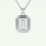 Elegant 1.5 CT Emerald Lab-Grown Diamond Solitaire & Bezel Necklace 13