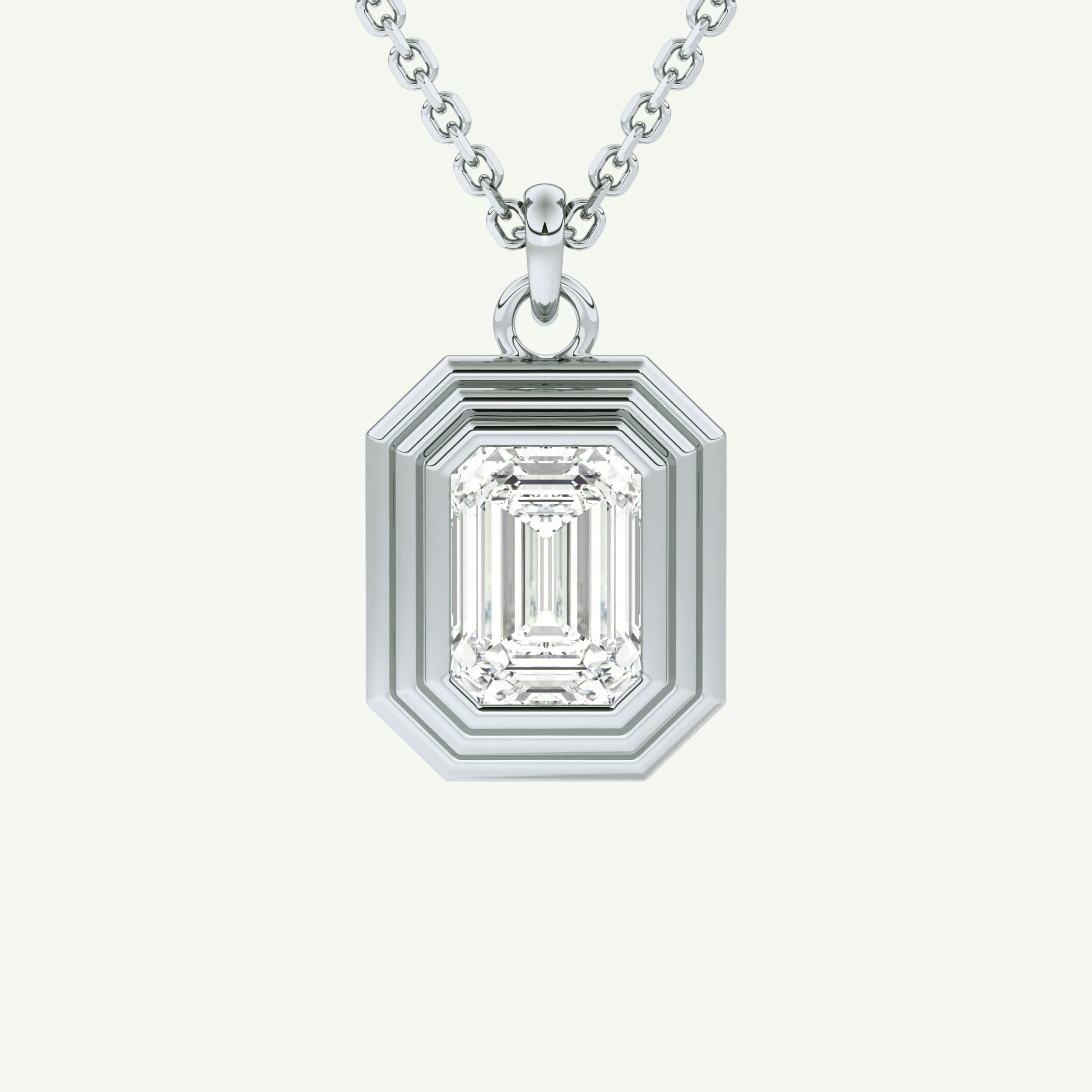 Elegant 1.5 CT Emerald Lab-Grown Diamond Solitaire & Bezel Necklace 13
