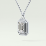 Elegant 1.5 CT Emerald Lab-Grown Diamond Solitaire & Bezel Necklace 14