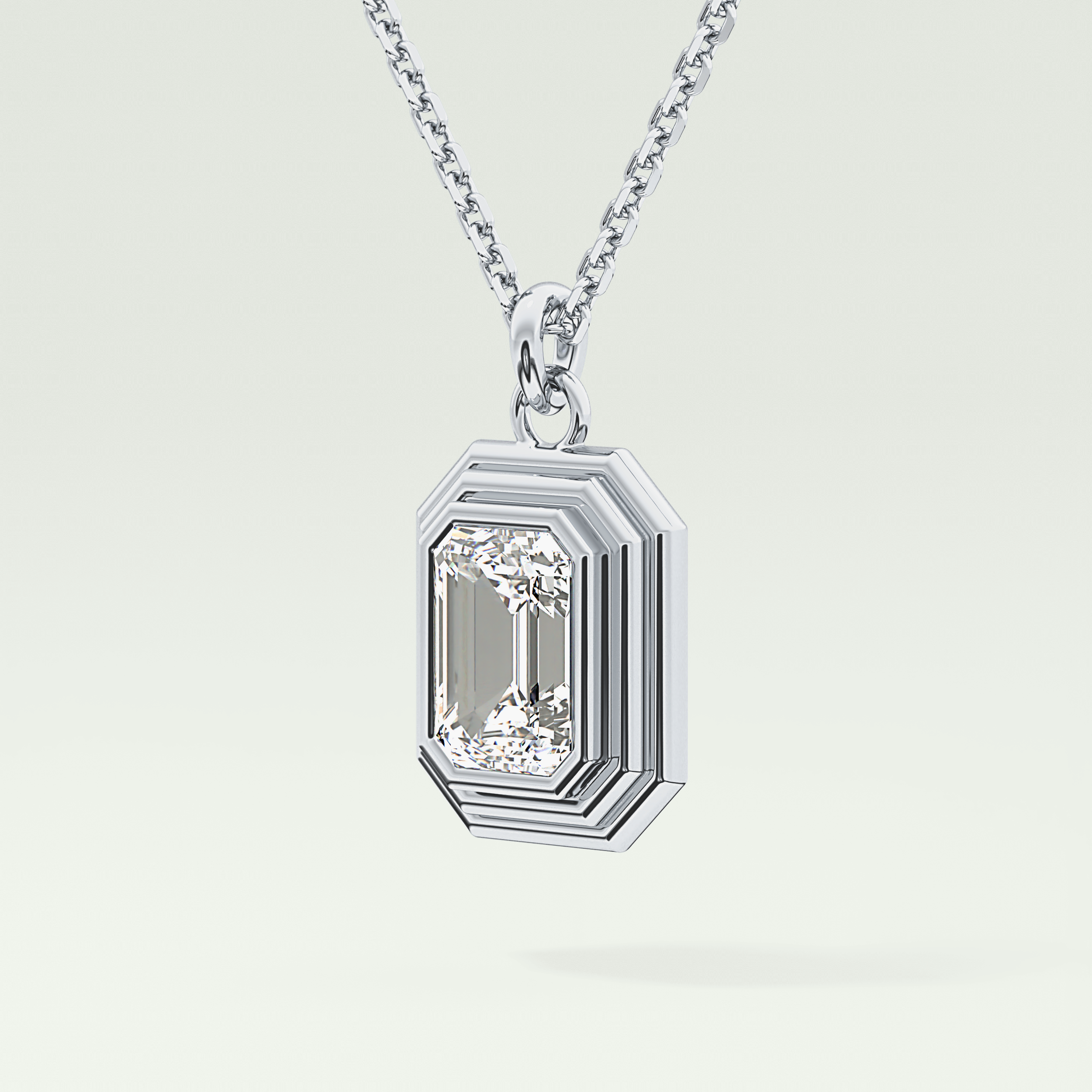 Elegant 1.5 CT Emerald Lab-Grown Diamond Solitaire & Bezel Necklace 14