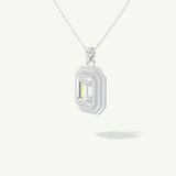 0.5-2 CT Emerald Lab-Grown Diamond Solitaire & Bezel Necklace