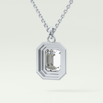 Elegant 1.5 CT Emerald Lab-Grown Diamond Solitaire & Bezel Necklace 16
