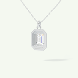 0.5-2 CT Emerald Lab-Grown Diamond Solitaire & Bezel Necklace