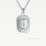 Elegant 1.5 CT Emerald Lab-Grown Diamond Solitaire & Bezel Necklace 18