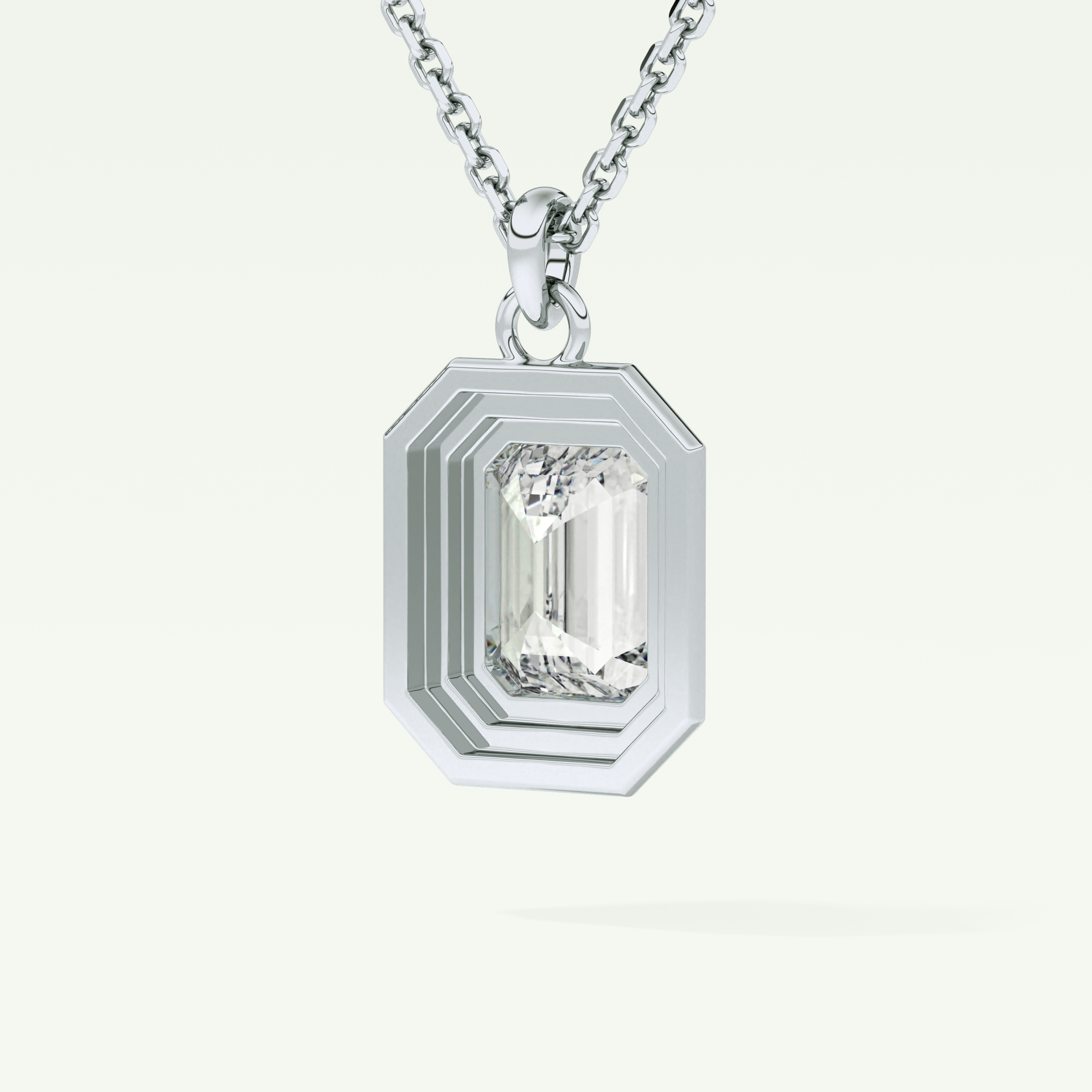 Elegant 1.5 CT Emerald Lab-Grown Diamond Solitaire & Bezel Necklace 18
