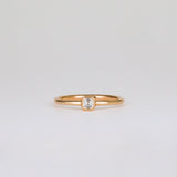 0.8 CT Asscher Cut Lab-Grown Diamond Bezel Engagement Ring